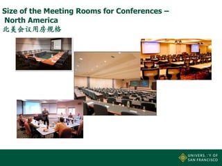 Size of the Meeting Rooms for Conferences –
North America
北美会议用房规格

11

 