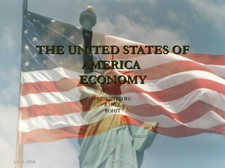 THE UNITED STATES OF AMERICA  ECONOMY PRESENTED BY: RAHUL ROHIT 