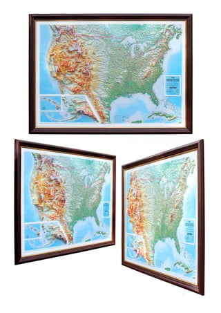Decorative 3D map with panorama effect "THE USA"