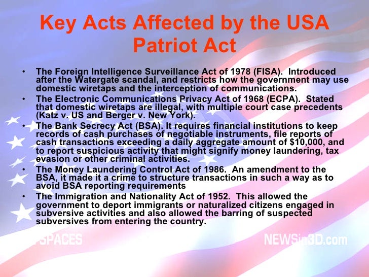 The Usa Patriot Act An Act Of