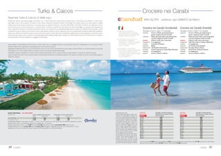 51
The Palms Hotel & Spa (4 stelle)
3025 Collins Avenue - 33140 Miami South Beach
Circa 39 (3 stelle)
3900 Collins Avenue - 33140 Miami South Beach
Loews Miami Beach (4 stelle)
1601 Collins Avenue 33139 Miami South Beach
Miami Beach
QUOTE INDIVIDUALI
in in
doppia singola bambino
CAMERA STANDARD - AMERICAN BUFFET BREAKFAST INCLUSO
1-APR 7-APR 185 350 GRATIS
8-APR 30-APR 96 170 GRATIS
1-MAG 30-SET 90 160 GRATIS
1-OTT 30-NOV 96 170 GRATIS
1-DIC 20-DIC 105 185 GRATIS
Massima occupazione: 2 adulti oppure 2 adulti + 1 bambino. Minore 12 anni alloggia
GRATIS incluso prima colazione. Nei weekend soggiorno min. 2 notti. Nei periodi
“premium” 22-26 Mag. e 3-7 Dic. supplemento giornaliero € 160 per camera.
OFFERTA SPECIALE: PAY4 = STAY5 con quattro notti pagate la quinta è GRATIS (incluso
prima colazione) offerta valida dal 1/5 al 31/10 escluso periodi “premium”).
QUOTE INDIVIDUALI
solo pernottamento in in in primo secondo
doppia singola uso tripla bambino bambino
CAMERA SUPERIOR
1-APR 30-APR 240 480 175 44 44
1-MAG 31-MAG 175 350 135 44 44
1-GIU 30-SET 145 290 111 44 44
1-OTT 31-OTT 185 370 138 44 44
Camere con un “king bed” oppure 2 letti “queen size”; massima occupazione 4 persone.
Sistemazione in camera“Partial OceanView”supplemento giornaliero € 54 per camera.
QUOTE INDIVIDUALI
in in in primo secondo
doppia singola uso tripla bambino bambino
CAMERA STANDARD CITY VIEW - AMERICAN BUFFET BREAKFAST INCLUSO
1-APR 7-APR 270 510 190 24 60
8-APR 30-APR 180 330 130 24 60
1-MAG 30-GIU 136 245 105 24 60
1-LUG 31-AGO 150 265 110 24 60
1-SET 30-SET 136 245 105 24 60
1-OTT 20-DIC 160 295 120 24 60
Massima occupazione: 3 adulti oppure 2 adulti + 2 minori 12 anni in camera con 2 letti.
Sistemazione in camera “Ocean Front” € 70 per camera/ notte. Nei periodi “premium”
14-17 Mag. 22-26 Mag. e 3-7 Dic. supplemento giornaliero € 200 per camera.
OFFERTA SPECIALE: PAY4 = STAY5 con quattro notti pagate la quinta è GRATIS (incluso
prima colazione) offerta valida dal 1/5 al 31/10 (escluso periodi“premium”).
The Betsy South Beach (4 stelle)
1440 Ocean Drive - 33139 Miami South Beach
QUOTE INDIVIDUALI
solo pernottamento in in in primo secondo
doppia singola uso tripla bambino bambino
CAMERA STANDARD CLASSIC
1-APR 25-APR DA DOM. A GIO. 230 460 172 56 42
VEN. E SAB. 245 490 182 56 42
26-APR 2-OTT DA DOM. A GIO. 136 272 109 54 40
VEN. E SAB. 165 330 128 54 40
2-OTT 31-OTT DA DOM. A GIO. 218 436 164 56 42
VEN. E SAB. 230 460 172 56 42
Camere con un “king bed” oppure 2 letti “queen size”; massima occupazione 4 perso-
ne. Sistemazione in camera “Deluxe King OceanView” (max 2 persone) supplemento
giornaliero € 70 per camera. Hotel non disponibile nei periodi 1-5 Apr. e 21-25 Mag.
 