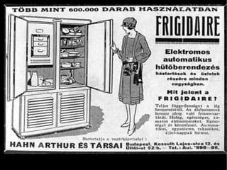 Плакат, рекламирующий американские холодильники Frigidaire в Венгрии, 1928 год 