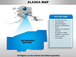 Usa alaska state powerpoint county editable ppt maps and templates | PPTX