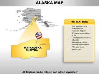Usa alaska state powerpoint county editable ppt maps and templates | PPTX