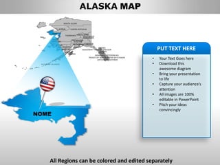 Usa alaska state powerpoint county editable ppt maps and templates | PPTX