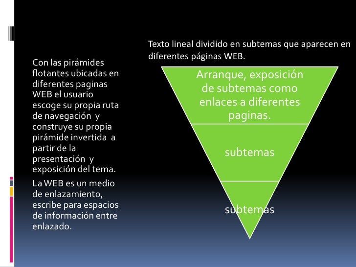 Usabilidad de la piramide invertida.