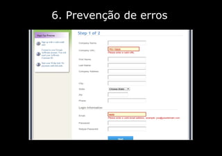 6. Prevenção de erros
 