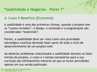Usabilidade e Negocios