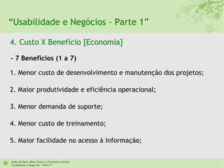 Usabilidade e Negocios