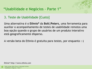 Usabilidade e Negocios