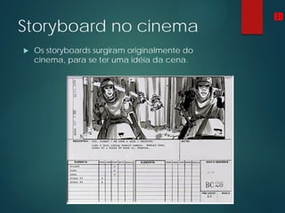 Storyboard no cinema
 Os storyboards surgiram originalmente do
cinema, para se ter uma idéia da cena.
ED
 