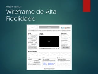 Projeto IBIMM
Wireframe de Alta
Fidelidade
 
