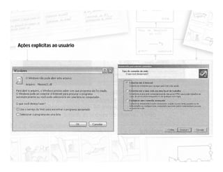 Ações explícitas ao usuário
 