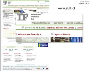 usabilidad
lo que puedes aprender de tus usuarios
                                                          Juan C. Camus
                                                       Llevamos 6 de 33



                                         www.sbif.cl
 