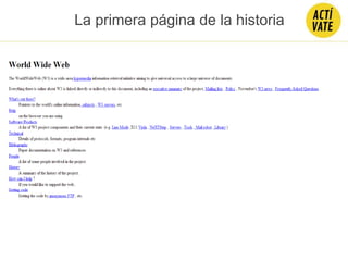 La primera página de la historia
 