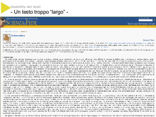 Usability dei testi   - Un testo troppo “largo” -  