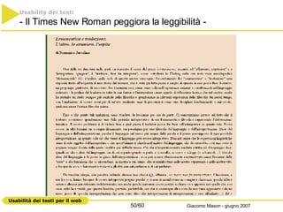 Usability dei testi - Il Times New Roman peggiora la leggibilità - 