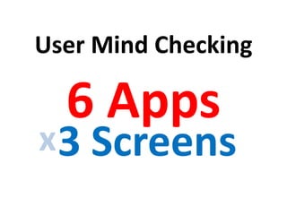 User Mind Checking
6 Apps
3 Screensx
 