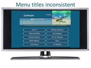 What Is Menu titles inconsistent 