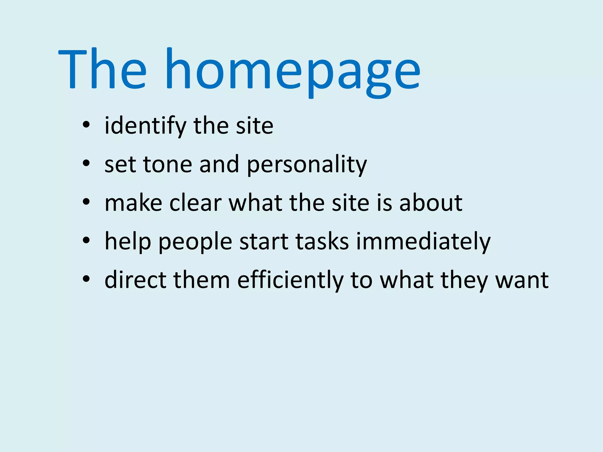 The homepageidentify the site