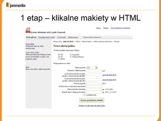 1 etap – klikalne makiety w HTML 