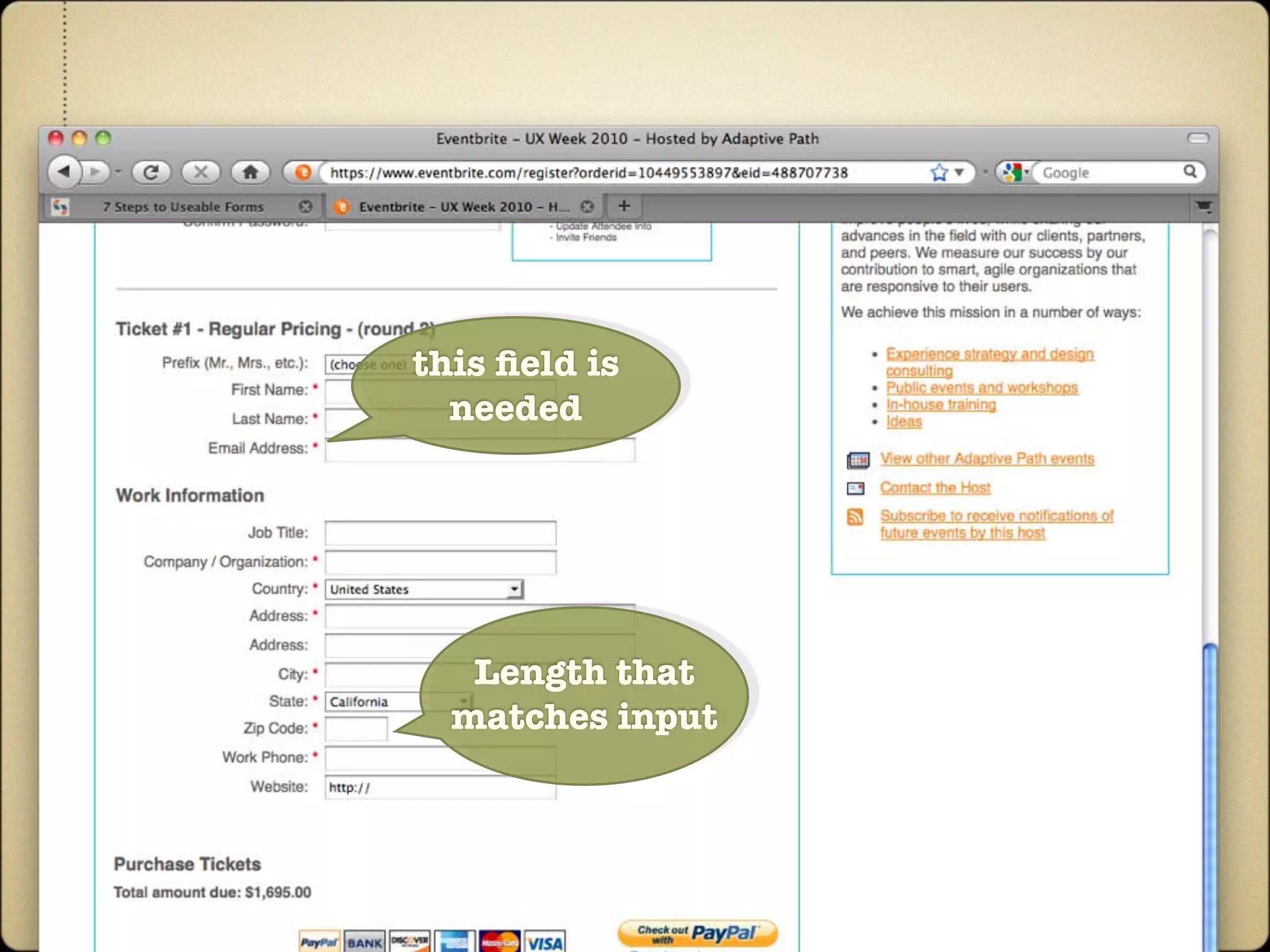 this ﬁeld is
  needed




   Length that
  matches input
 