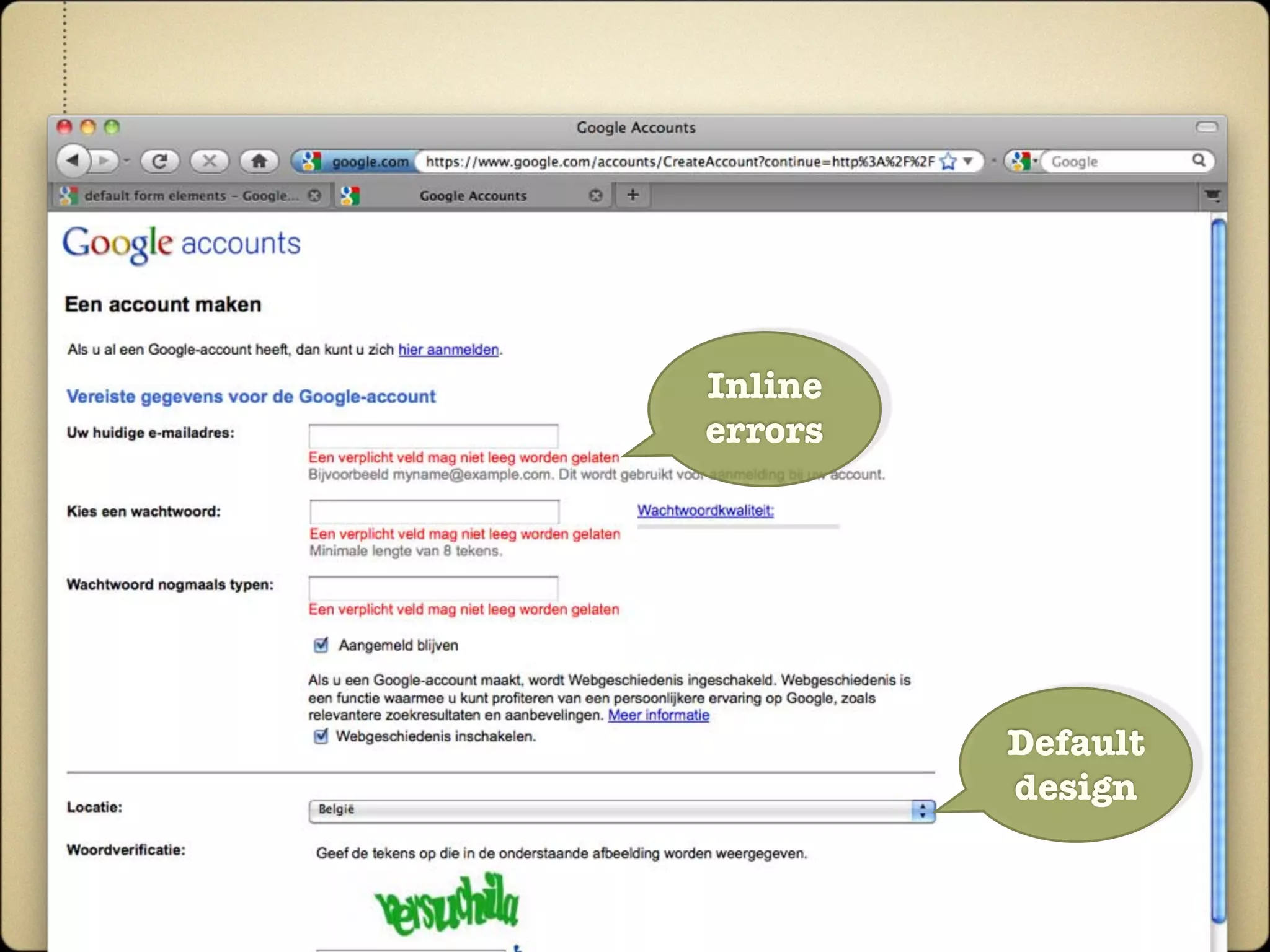 Inline
errors




         Default
         design
 