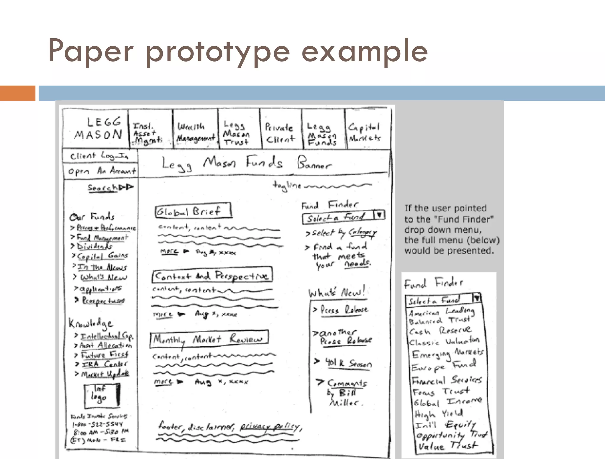 Paper prototype example
 