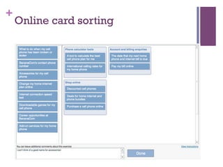 +
    Online card sorting
 
