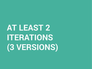 AT LEAST 2
ITERATIONS
(3 VERSIONS)
 