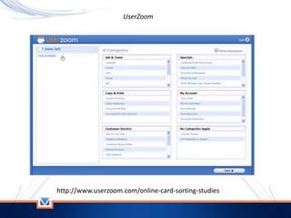 UserZoom
http://www.userzoom.com/online-card-sorting-studies
 