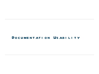 Documentation Usability 