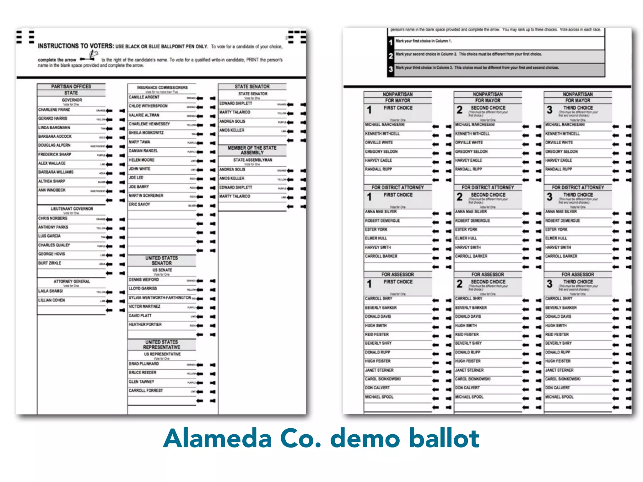 Alameda Co. demo ballot
 