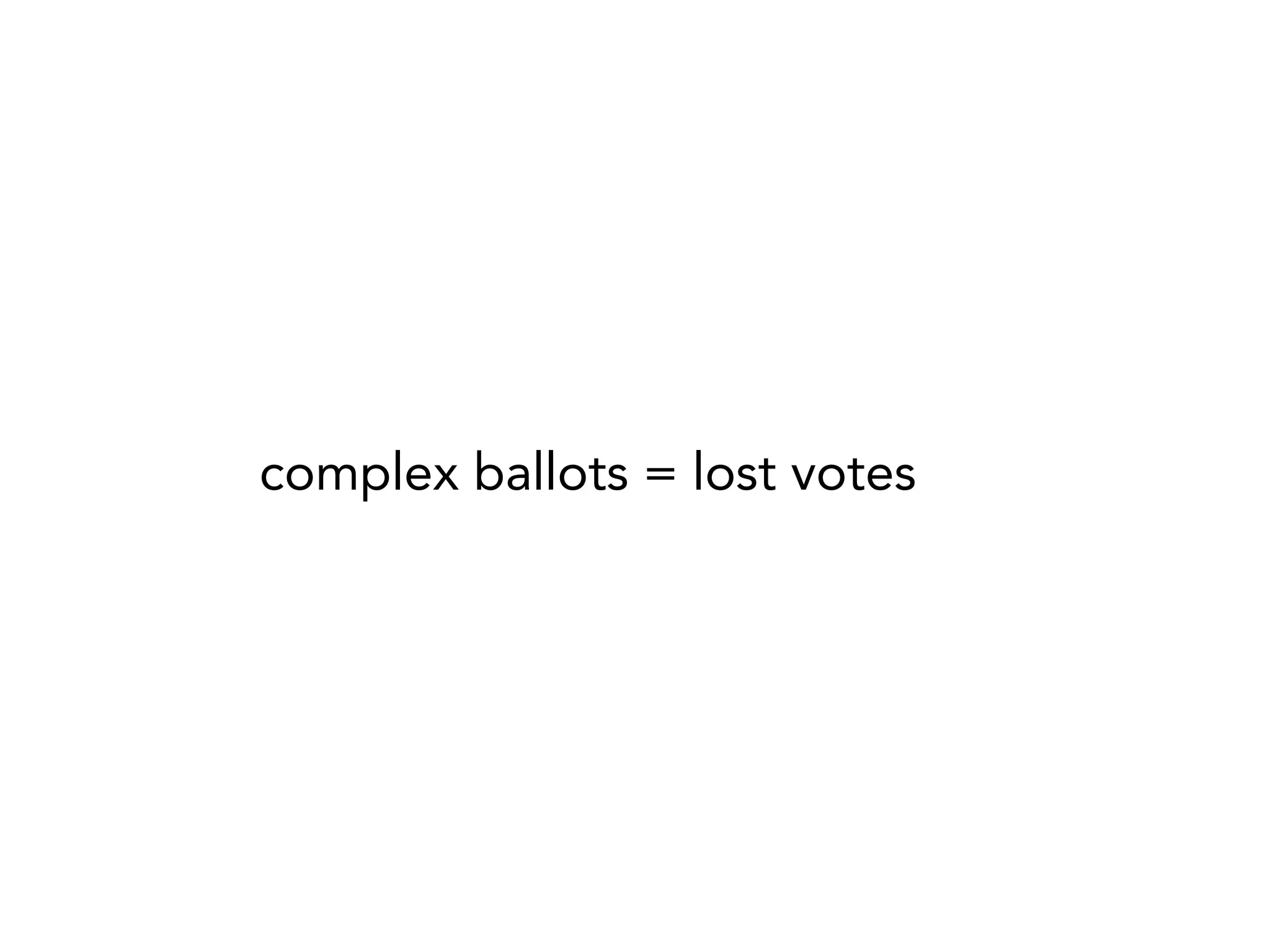 complex ballots = lost votes
 