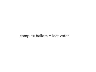 complex ballots = lost votes

 
