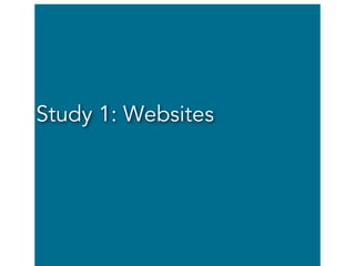 Study 1: Websites

 
