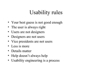 Basic Usability Rules.pdf Usability Engineering | PDF