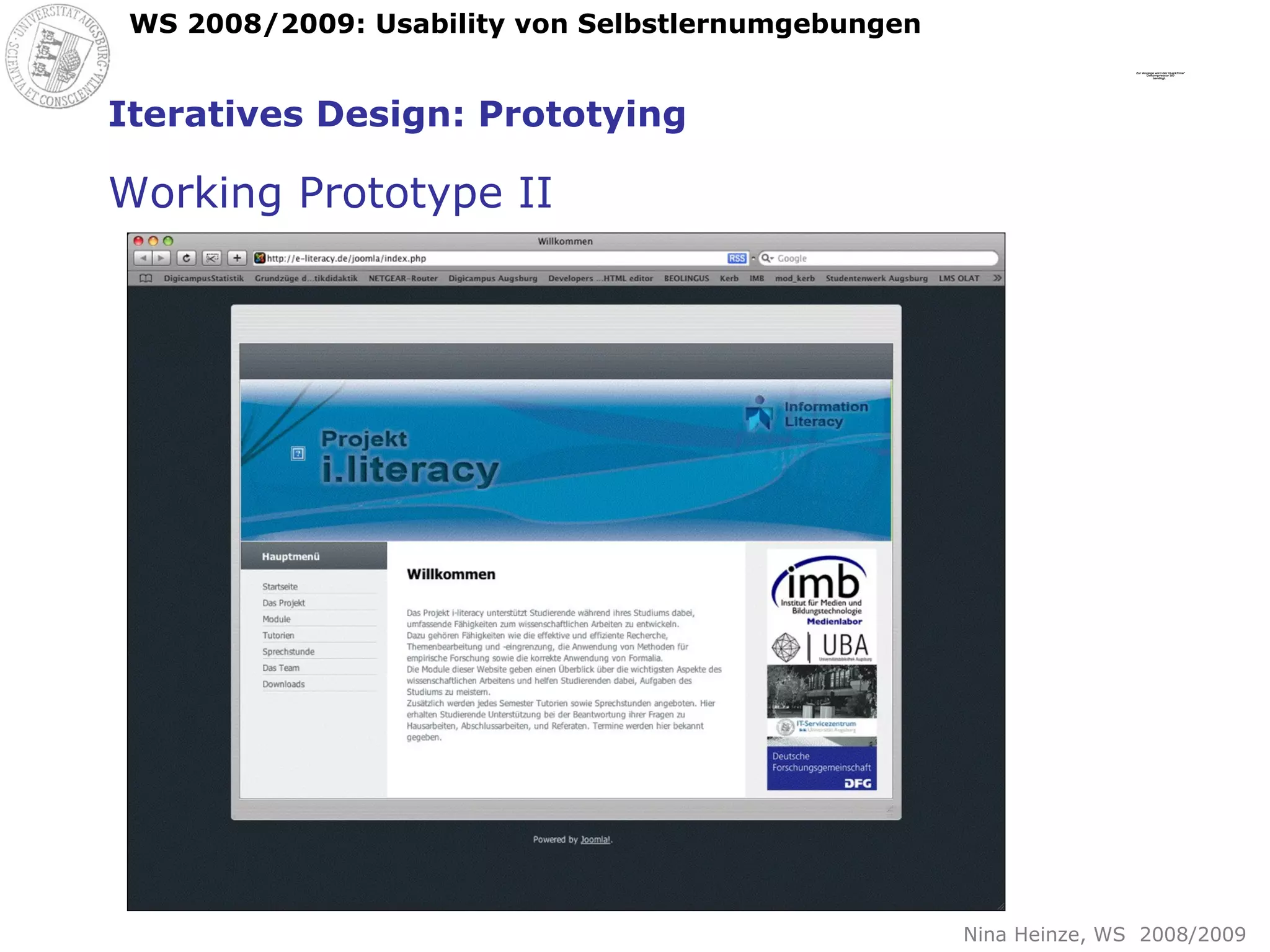 Iteratives Design: Prototying Working Prototype II 