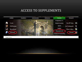 ACCESS TO SUPPLEMENTS
 