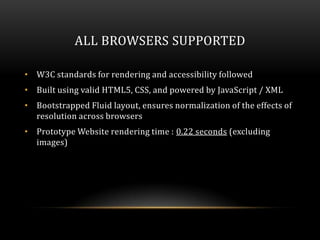 ALL BROWSERS SUPPORTED

• W3C standards for rendering and accessibility followed
• Built using valid HTML5, CSS, and power...