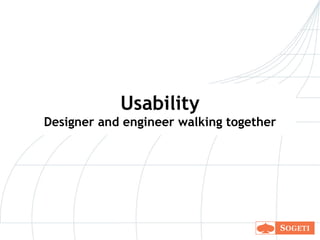 Usability Designer and engineer walking together 