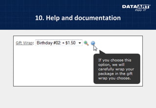 10. Help and documentation
 