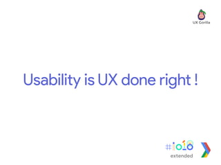 Usability is UX done right !
extended
 