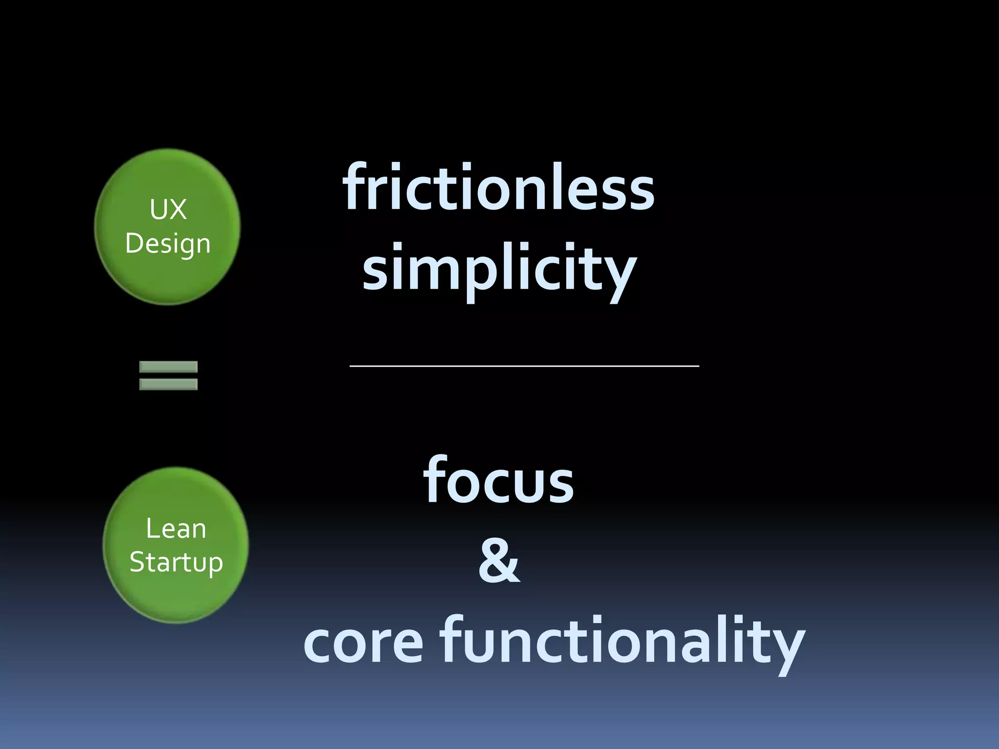 frictionless simplicity focus&        core functionality