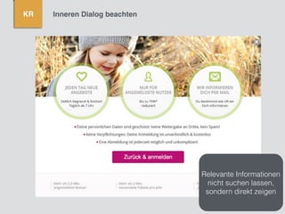 KR Inneren Dialog beachten
Relevante Informationen
nicht suchen lassen,
sondern direkt zeigen
 
