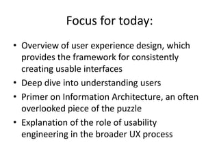 Usability Workshop, 11-8-2012 Slide 9