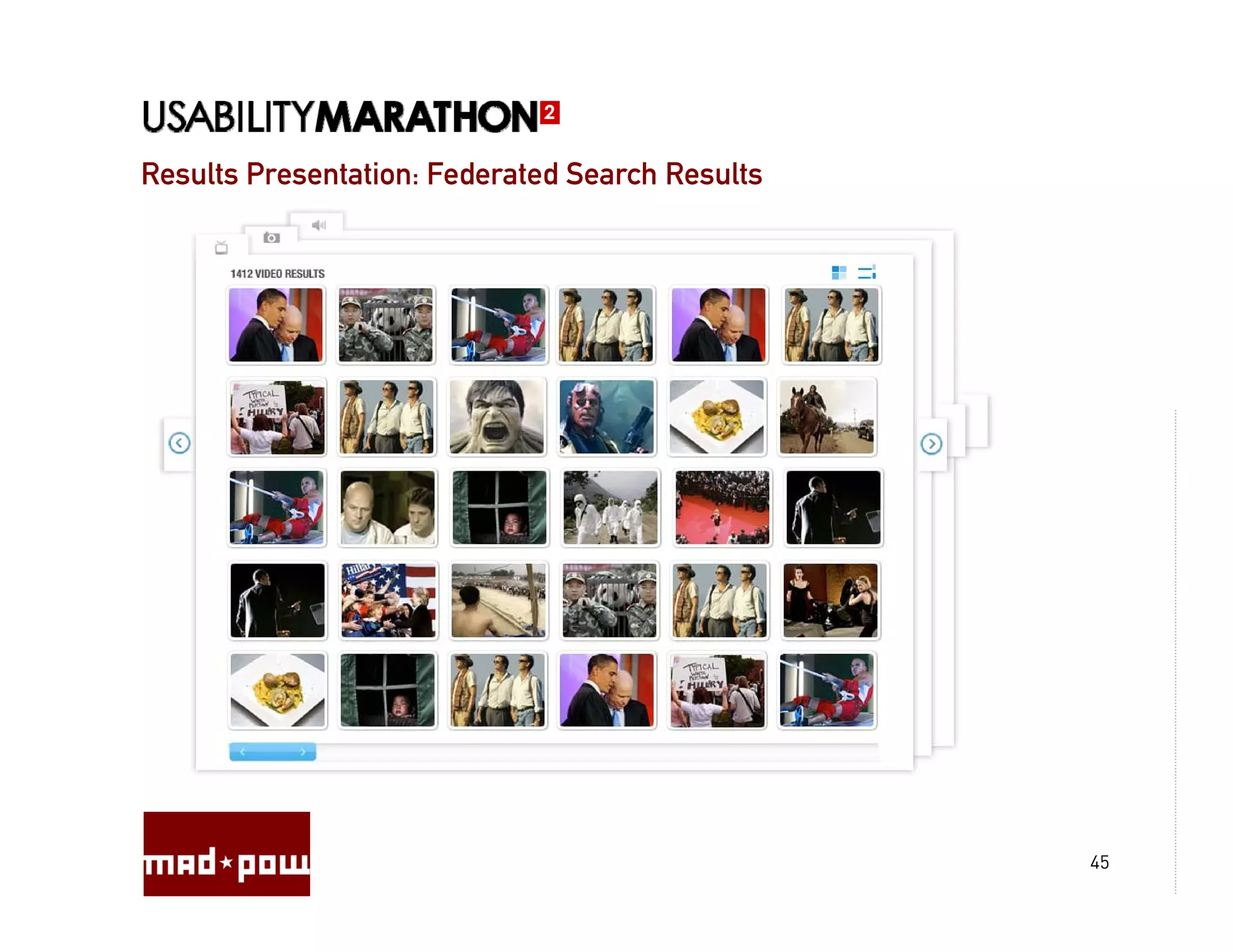 Results Presentation: Federated Search Results




                                                 45
 