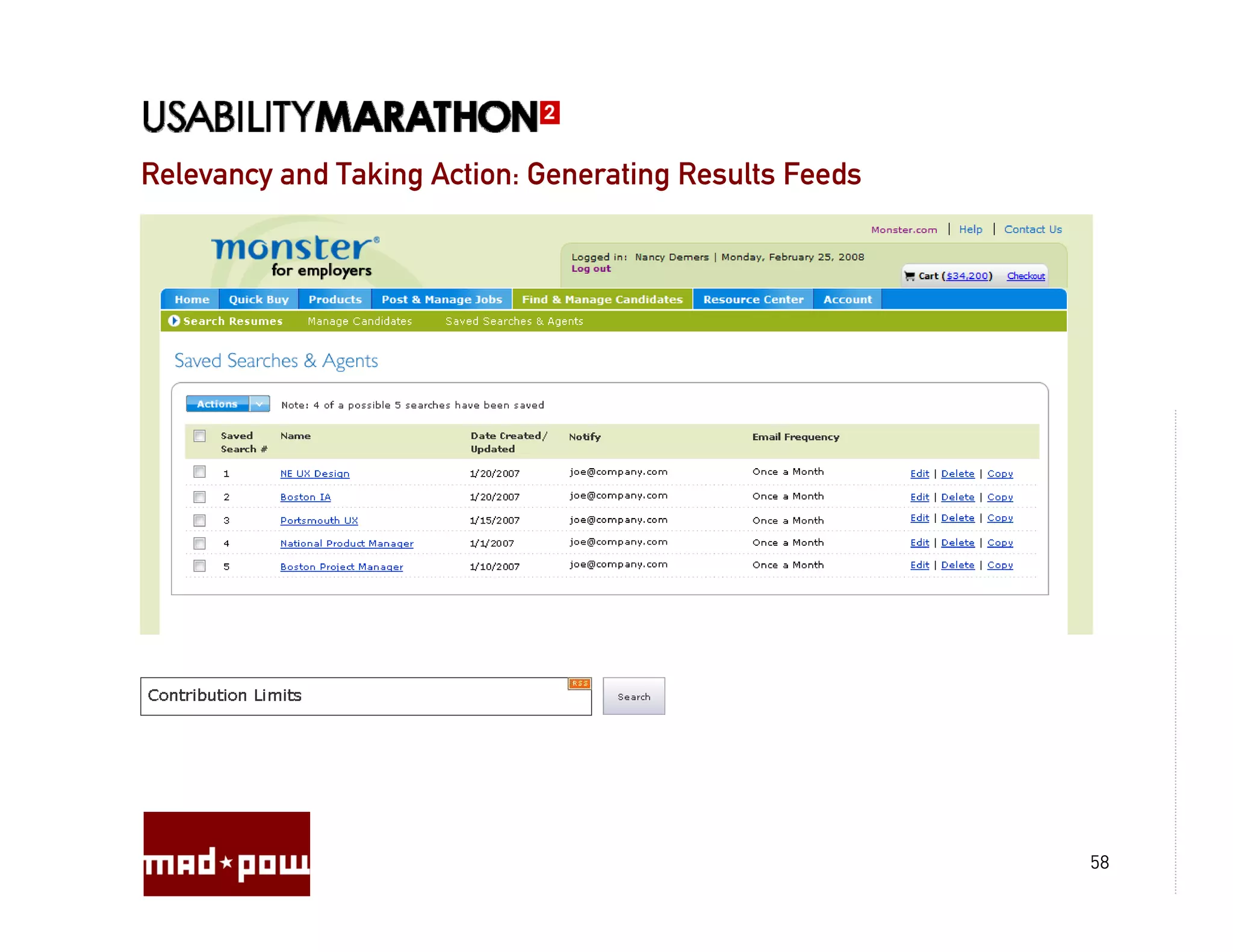 Relevancy and Taking Action: Generating Results Feeds




                                                        58
 