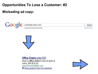 Opportunities To Lose a Customer: #2 Misleading ad copy: 