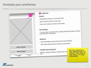 Annotate your wireframes




                           we can annotate
                           our wireframes to
     ...